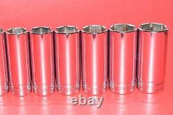 Snap-On Tools 1/2 Drive 13 pc. SAE 3/8 1 1/8 Deep Flank 6-POINT Socket Set