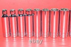 Snap-On Tools 1/2 Drive 13 pc. SAE 3/8 1 1/8 Deep Flank 6-POINT Socket Set