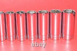 Snap-On Tools 1/2 Drive 13 pc. SAE 3/8 1 1/8 Deep Flank 6-POINT Socket Set