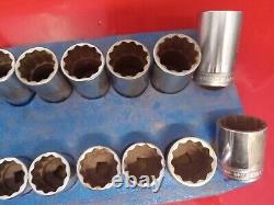 Snap-On Tools 1/2 Drive 38 piece Shallow and Deep Chrome Socket Set SW and S
