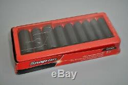 Snap On Tools 1/2 Drive 6-Point SAE Flank Drive Deep Impact Socket Set 309SIMYA