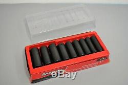 Snap On Tools 1/2 Drive 6-Point SAE Flank Drive Deep Impact Socket Set 309SIMYA