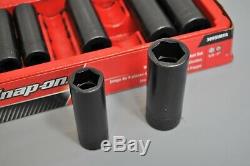 Snap On Tools 1/2 Drive 6-Point SAE Flank Drive Deep Impact Socket Set 309SIMYA