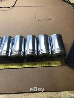 Snap On Tools 1/2 Drive Deep 12 Point SAE Socket Set 3/8 To 1-1/2 19 Piece SET