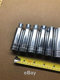 Snap On Tools 1/2 Drive Deep 12 Point SAE Socket Set 3/8 To 1-1/2 19 Piece SET