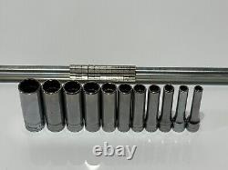 Snap On Tools 11pc 1/4 Drive 12-Point Deep Metric Socket Set 111STMMDY (5-14mm)