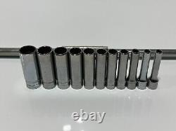 Snap On Tools 11pc 1/4 Drive 12-Point Deep Metric Socket Set 111STMMDY (5-14mm)