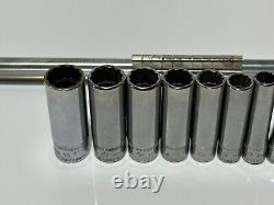 Snap On Tools 11pc 1/4 Drive 12-Point Deep Metric Socket Set 111STMMDY (5-14mm)