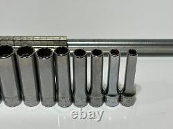 Snap On Tools 11pc 1/4 Drive 12-Point Deep Metric Socket Set 111STMMDY (5-14mm)