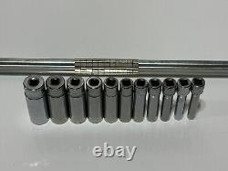 Snap On Tools 11pc 1/4 Drive 12-Point Deep Metric Socket Set 111STMMDY (5-14mm)