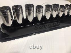 Snap On Tools 212SFSMY 3/8 Drive 6-Point Deep Socket 8-19mm Chrome And Case