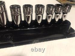 Snap On Tools 212SFSMY 3/8 Drive 6-Point Deep Socket 8-19mm Chrome And Case