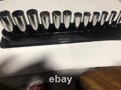 Snap On Tools 212SFSMY 3/8 Drive 6-Point Deep Socket 8-19mm Chrome And Case