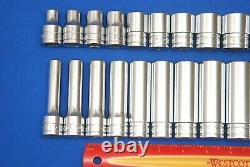 Snap-On Tools 28 Piece 1/2 Drive 12-Point SAE Shallow & Deep Socket Set