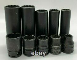 Snap On Tools 3/8 Drive 5/16 5/8 SAE Shallow & Deep Socket Set 12 Point lot