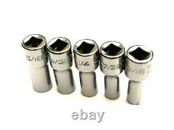 Snap On Tools NEW 110TMSY 1/4 Drive SAE Semi Deep 6 Point Chrome Socket Set USA