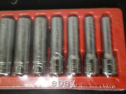 Snap On Tools NEW 13pc 1/2Dr 6-Point SAE Flank Drive Deep Socket Set 313TSYA