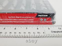 Snap On Tools NEW 206SFSUM 6pc 3/8 Drive 6-Point Metric Deep Flex Socket Set