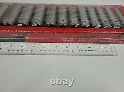 Snap On Tools New 13 Piece 1/2 Drive 12-Point SAE Deep Socket Set (3/8-1-1/8)