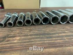 Snap On Tools SAE Socket Set 1/2 Drive Deep 6-point 3/8-1 1/8