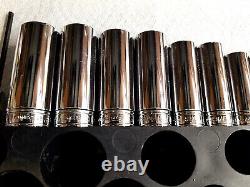 Snap On Tools SFS 3/8 Drive 1/4-7/8 Deep SAE Socket Set 6 point 11 pieces