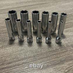 Snap On Tools STMM Metric Deep Socket Set 4mm -14mm 1/4 Drive 6 Point 12 Pieces