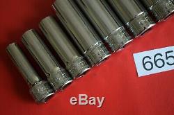 Snap On Tools UNUSED 9pc 3/8 Drive 6-Point Deep Socket Set rrp £175 (665)