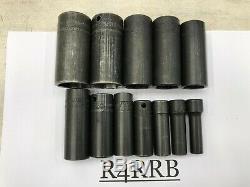 Snap-On Tools USA 12pc 3/8 Drive SAE Deep 6 Point Impact Socket Set 212SIMFYA