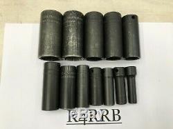 Snap-On Tools USA 12pc 3/8 Drive SAE Deep 6 Point Impact Socket Set 212SIMFYA