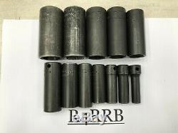 Snap-On Tools USA 12pc 3/8 Drive SAE Deep 6 Point Impact Socket Set 212SIMFYA