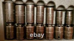 Snap On Tools USA 3/8 Drive Metric Deep Impact Swivel Socket 7 Piece Set 6 Point