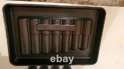 Snap On Tools USA 3/8 Drive Metric Deep Impact Swivel Socket 7 Piece Set 6 Point