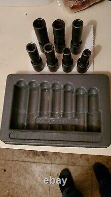 Snap On Tools USA 3/8 Drive Metric Deep Impact Swivel Socket 7 Piece Set 6 Point