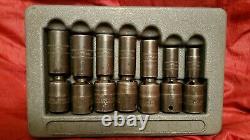 Snap On Tools USA 3/8 Drive Metric Deep Impact Swivel Socket 7 Piece Set 6 Point