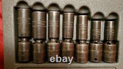 Snap On Tools USA 3/8 Drive Metric Deep Impact Swivel Socket 7 Piece Set 6 Point