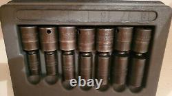 Snap On Tools USA 3/8 Drive Metric Deep Impact Swivel Socket 7 Piece Set 6 Point