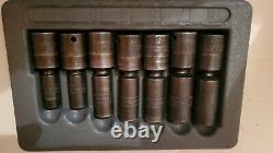 Snap On Tools USA 3/8 Drive Metric Deep Impact Swivel Socket 7 Piece Set 6 Point