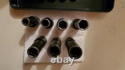 Snap On Tools USA 3/8 Drive Metric Deep Impact Swivel Socket 7 Piece Set 6 Point