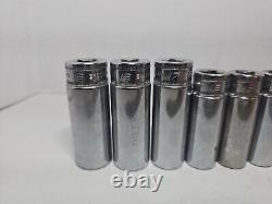 Snap-On Tools USA 9-19mm 11 Piece Metric Deep Well 3/8 Drive 6 Point Socket Set