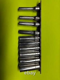 Snap-On USA 10 pc SAE 1/4 Drive Chrome Deep Socket Set 3/16 to 9/16 6 point