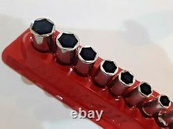 Snap-On USA 10 pc SAE Semi-Deep Chrome Socket Set 1/4 Drive 110TMSY Six Point