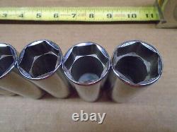 Snap-On USA 7-Piece 3/8 Drive 6-Point Deep Socket Set 20-26- MM Nice