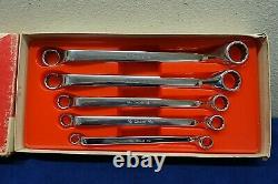 Snap On X0605 SAE 12 Point Flank Drive 60° Deep Offset Box Wrench Set (5) Pieces