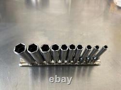 Snap On tools 1/4 drive socket set SAE deep standard chrome 6 point 110STMY