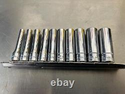 Snap On tools 1/4 drive socket set SAE deep standard chrome 6 point 110STMY