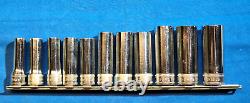 Snap-On tools 11pc Metric 3/8 drive DEEP 6 point socket set 19mm 9mm 212SFSMY