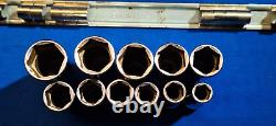 Snap-On tools 11pc Metric 3/8 drive DEEP 6 point socket set 19mm 9mm 212SFSMY