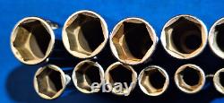 Snap-On tools 11pc Metric 3/8 drive DEEP 6 point socket set 19mm 9mm 212SFSMY