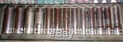 Snap-on 1/2 Drive 13-pc Deep Metric Chrome 6 Point Flank Drive Socket Set