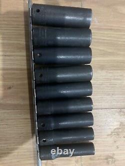 Snap-on 1/2 Drive mm 6 Point Deep Impact Socket set SIMM10A, SIMM12A-SIMM19A